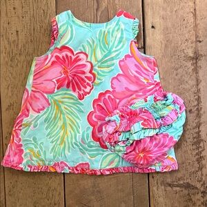 Lilly Pulitzer 2T Girls Floral Ruffle Dress with Bloomers